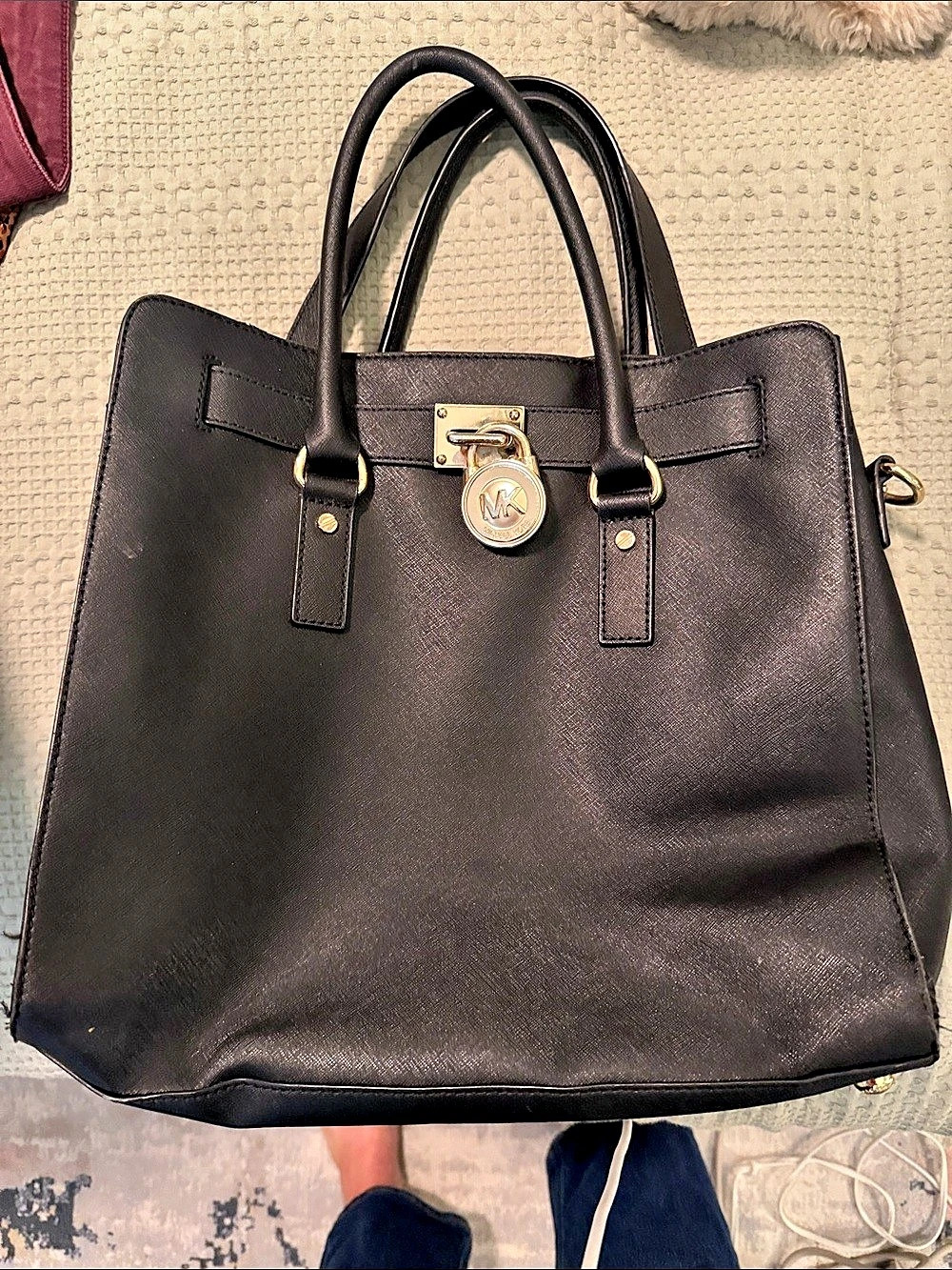 Michael Kors Hamilton Large Saffiano Leather Tote Black